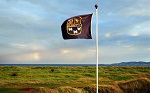 drapeau du golf et parcours
